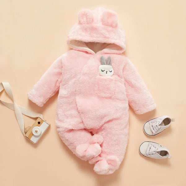 Combinaison d'Hiver pour Bébé - Douce et Chaude avec Capuchon Lapin Unisexe 0