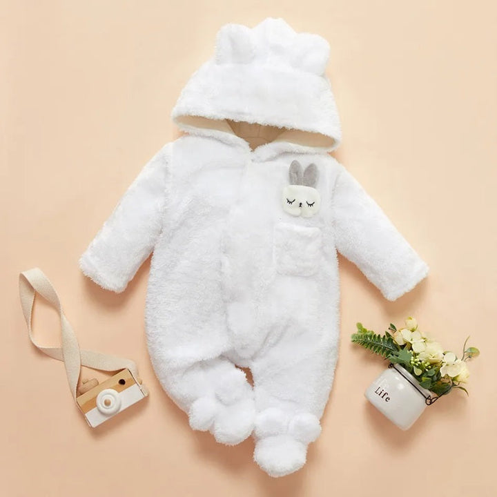 Combinaison d'Hiver pour Bébé - Douce et Chaude avec Capuchon Lapin Unisexe 12