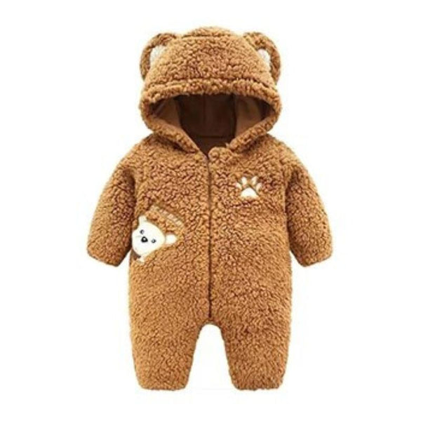 Combinaison d'Hiver pour Bébé en Coton et Polyester, Design Ourson Adorable 0