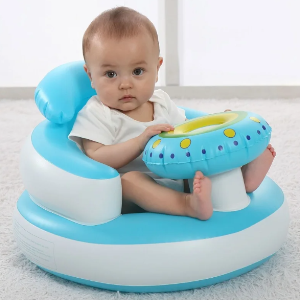 Coussin Bébé Gonflable Avec Pompe Intégrée - Siège Confortable et Sécurisé 2