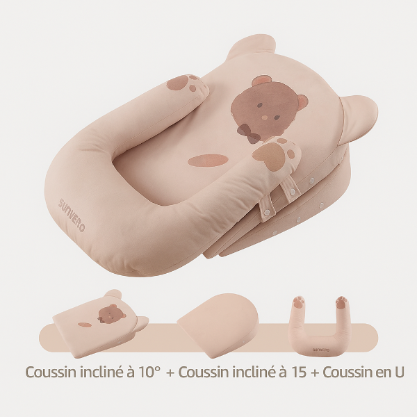 Coussin Bébé Inclinable Anti-Reflux Réglable - Ergonomique et Portable pour Sommeil Confortable 5