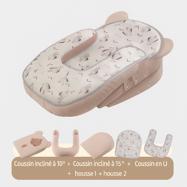 Coussin Bébé Inclinable Anti-Reflux Réglable - Ergonomique et Portable pour Sommeil Confortable 7