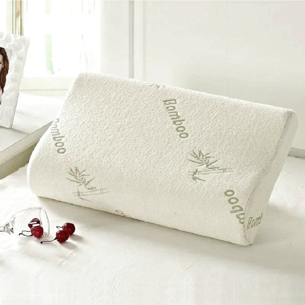 Coussin Ergonomique en Bambou - Oreiller Mémoire de Forme Cervical Hypoallergénique 0