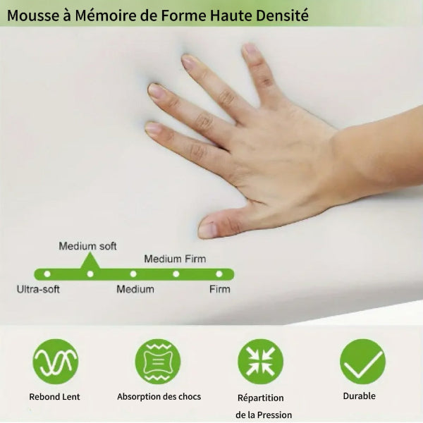 Coussin Ergonomique en Bambou - Oreiller Mémoire de Forme Cervical Hypoallergénique 4