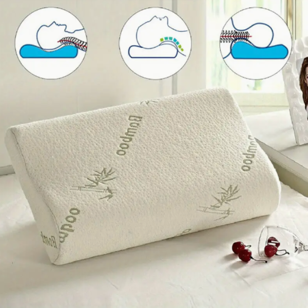 Coussin Ergonomique en Bambou - Oreiller Mémoire de Forme Cervical Hypoallergénique 6