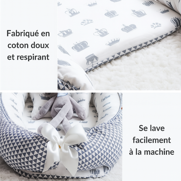 Coussin Réducteur Lit Bébé Bionique Ergonomique en Coton Doux - Confort et Sécurité 5