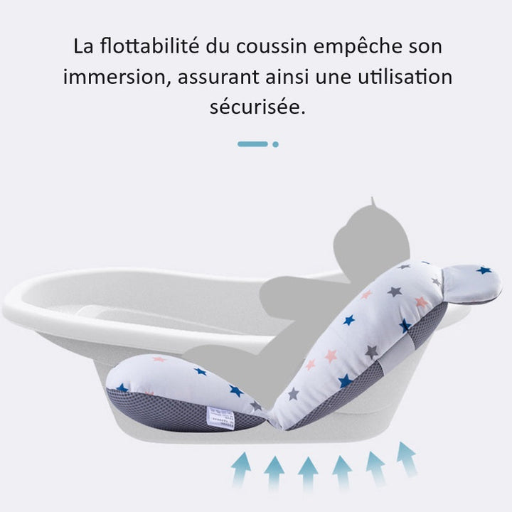 Coussin de Bain Bébé Anti-Dérapant en Coton - Confort et Sécurité pour Baignoire 4