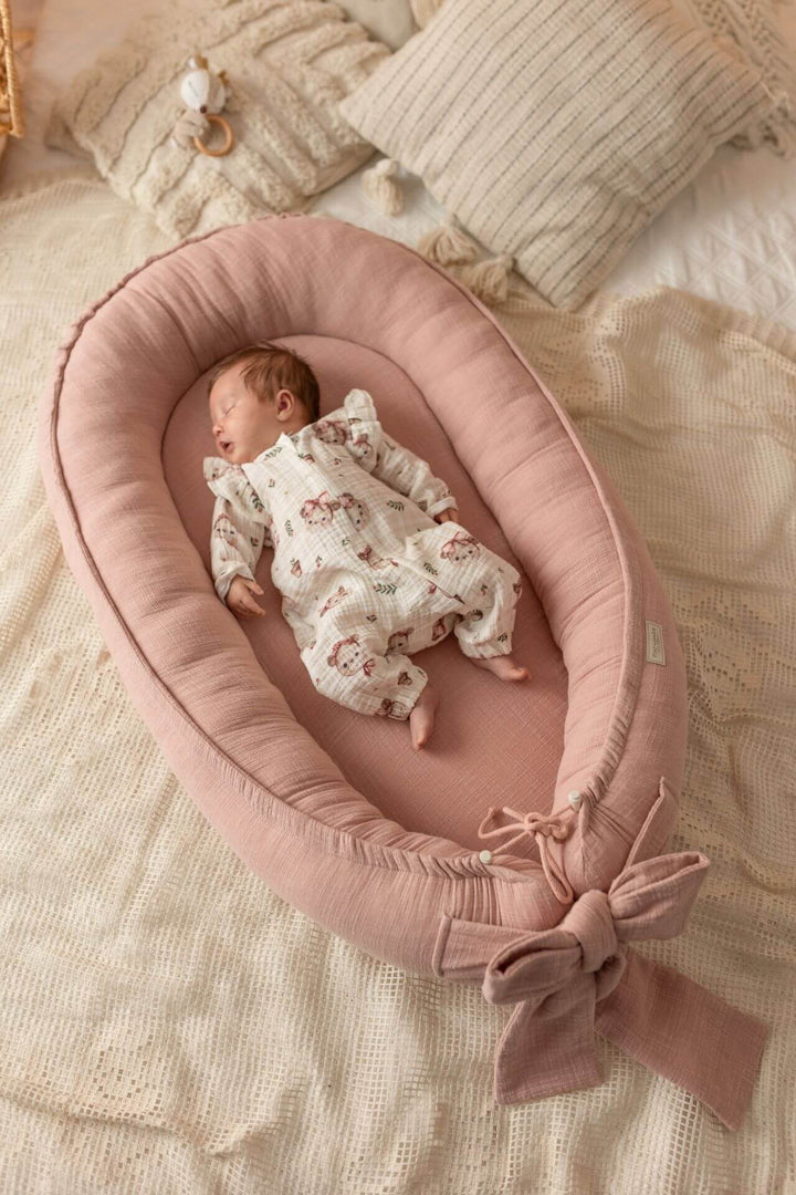 LinenLook - Nid Bébé 100% Coton Muslin Respirant - Rose Pratique et Confortable 1