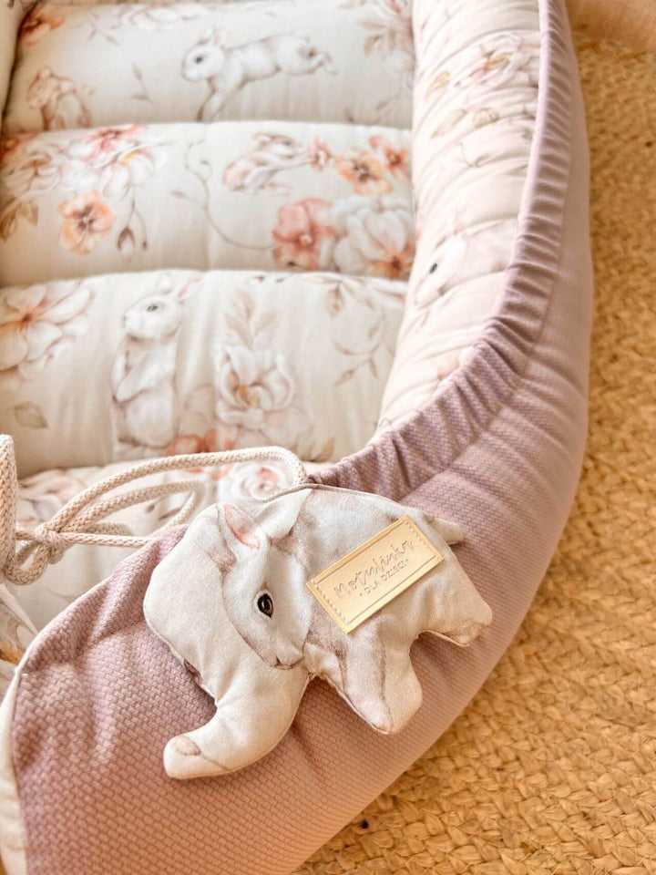 Nid Bébé Confortable en Coton - Nid Pastel Velours Rose Poudré 86x52 cm 2