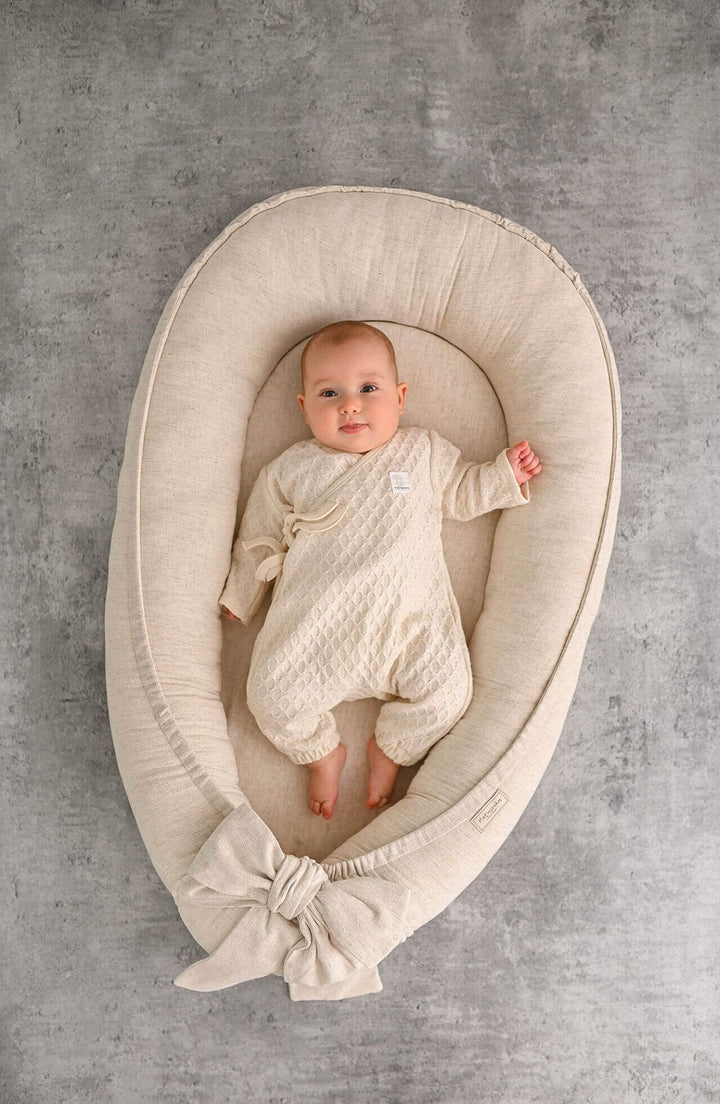 Nid Bébé Doux en Lin Respirant avec Matelas Amovible - Confort Naturel et Sécurisant 2