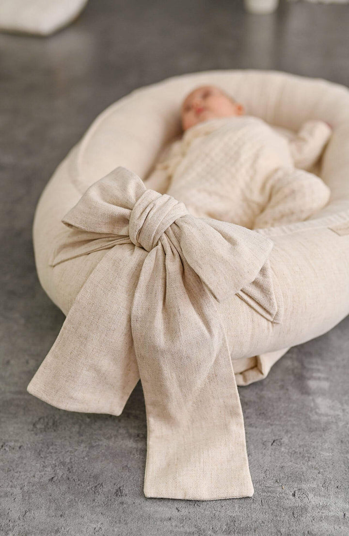 Nid Bébé Doux en Lin Respirant avec Matelas Amovible - Confort Naturel et Sécurisant 3