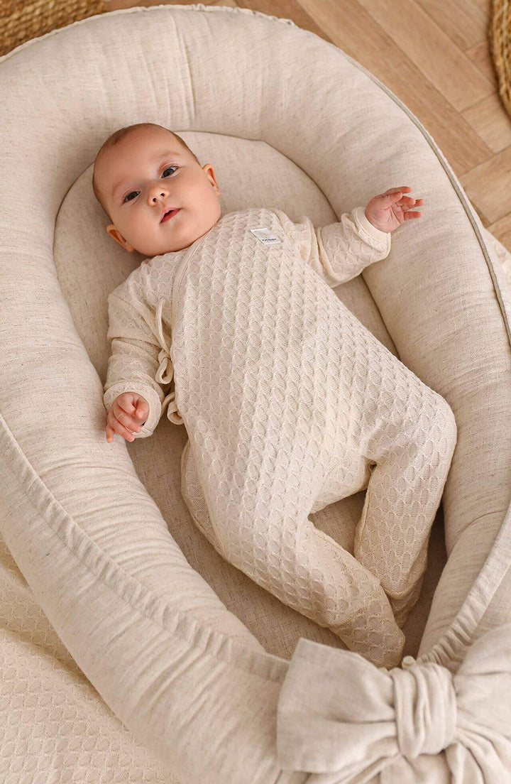 Nid Bébé Doux en Lin Respirant avec Matelas Amovible - Confort Naturel et Sécurisant 4