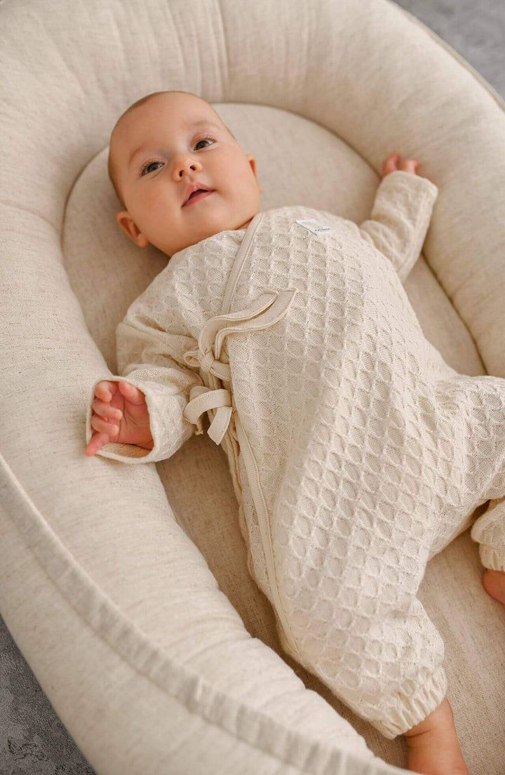 Nid Bébé Doux en Lin Respirant avec Matelas Amovible - Confort Naturel et Sécurisant 6