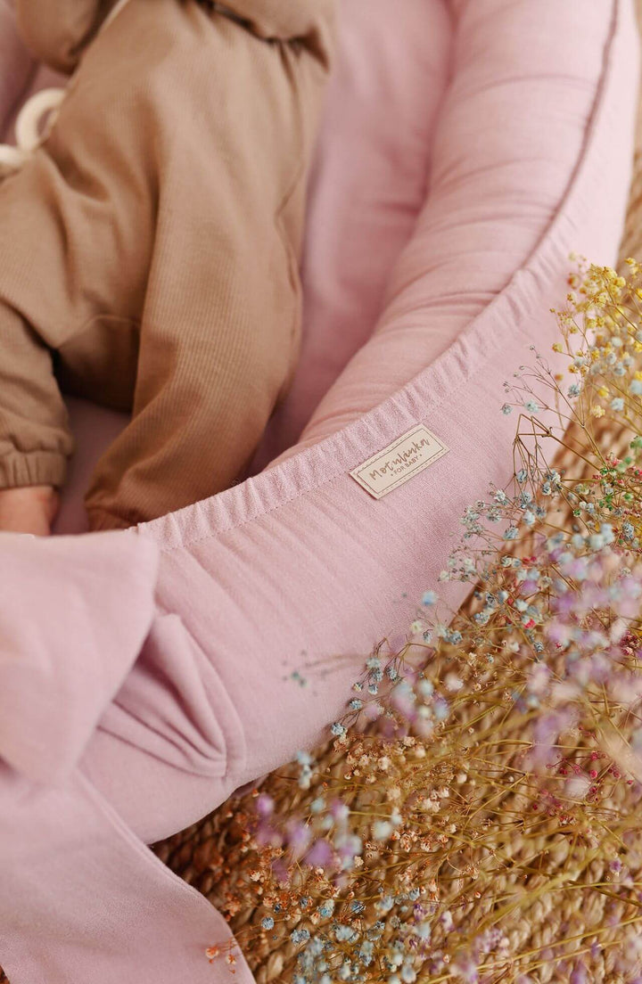 Nid Bébé Doux en Lin Respirant avec Matelas Amovible - Rose Ancien 3
