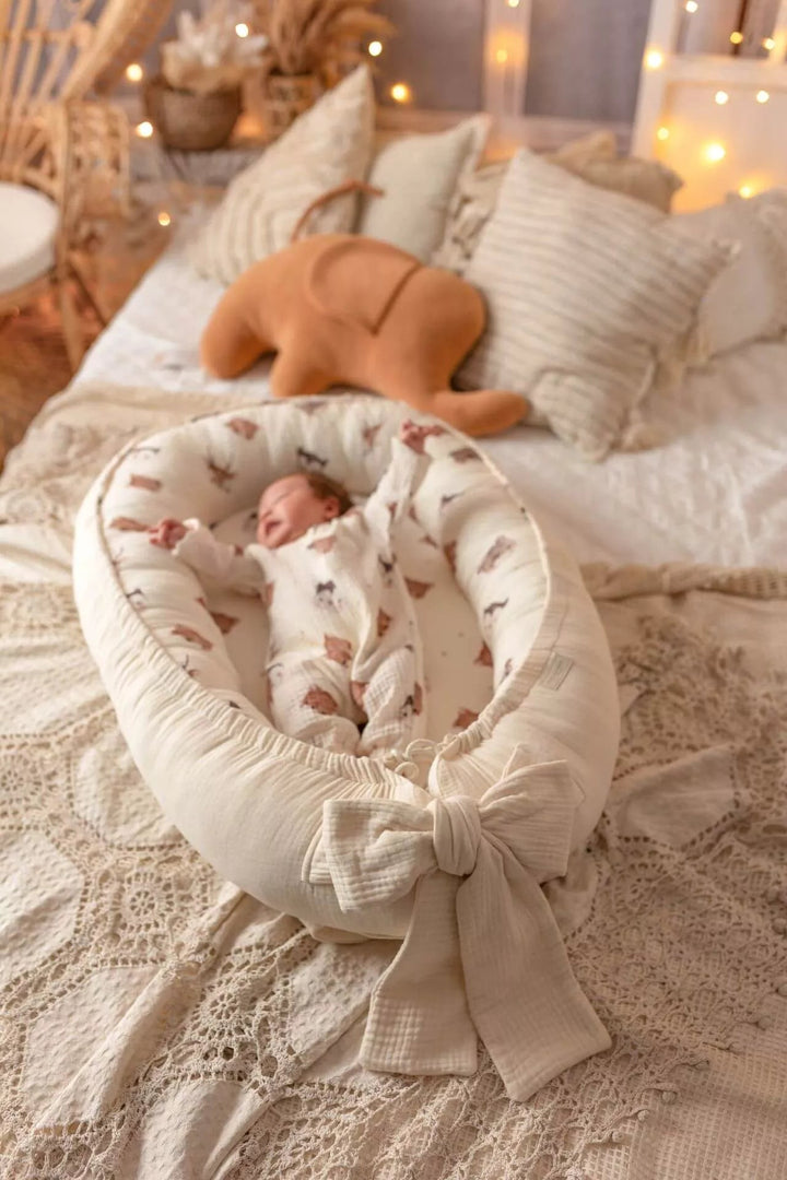 Nid Bébé en Muslin Doux 100% Coton - Design Amis de la Forêt, 90x60 cm 1