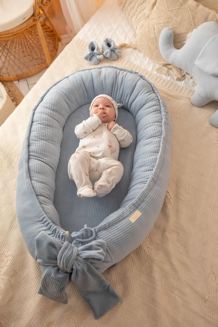 Nid De Bébé En Velours Côtelé Fait Main - Confort Sécurisé Pour Nouveau-Nés 0