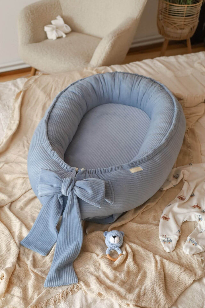 Nid De Bébé En Velours Côtelé Fait Main - Confort Sécurisé Pour Nouveau-Nés 1