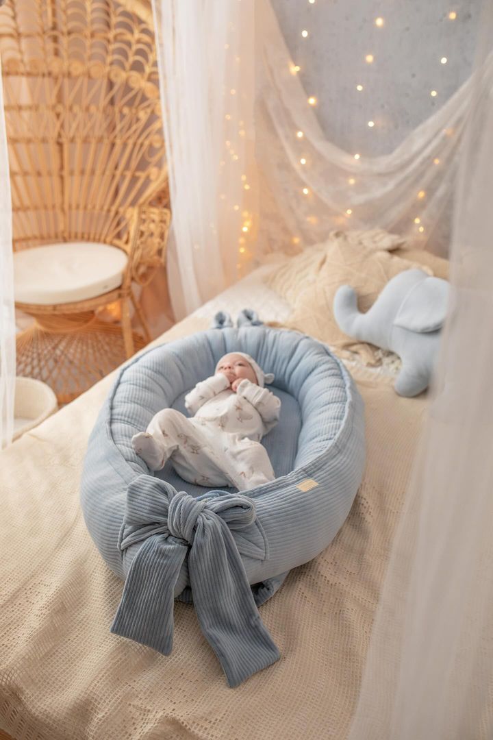 Nid De Bébé En Velours Côtelé Fait Main - Confort Sécurisé Pour Nouveau-Nés 2