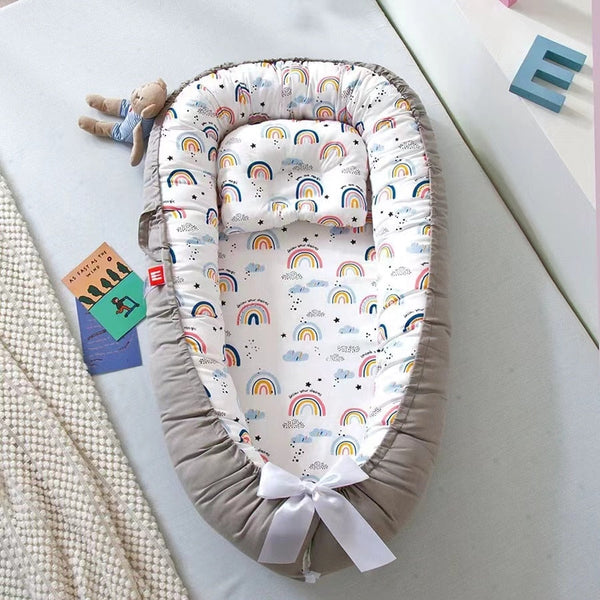 Nid Doux pour Bébé - Berceau Portable Réglable en Coton Respirant 88x53cm 0