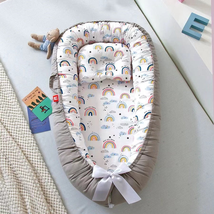 Nid Doux pour Bébé - Berceau Portable Réglable en Coton Respirant 88x53cm 0
