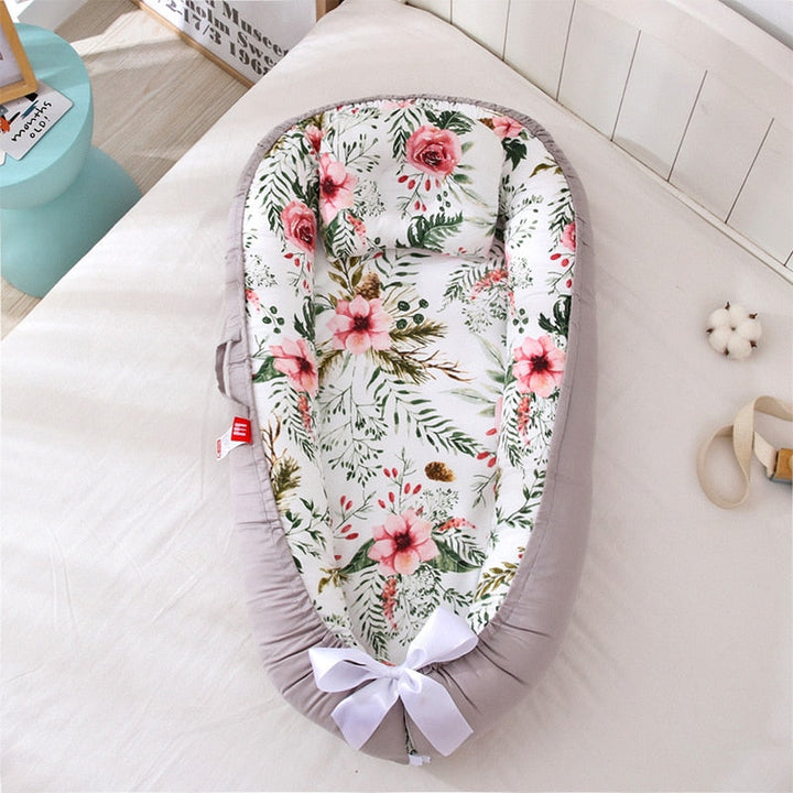 Nid Doux pour Bébé - Berceau Portable Réglable en Coton Respirant 88x53cm 4