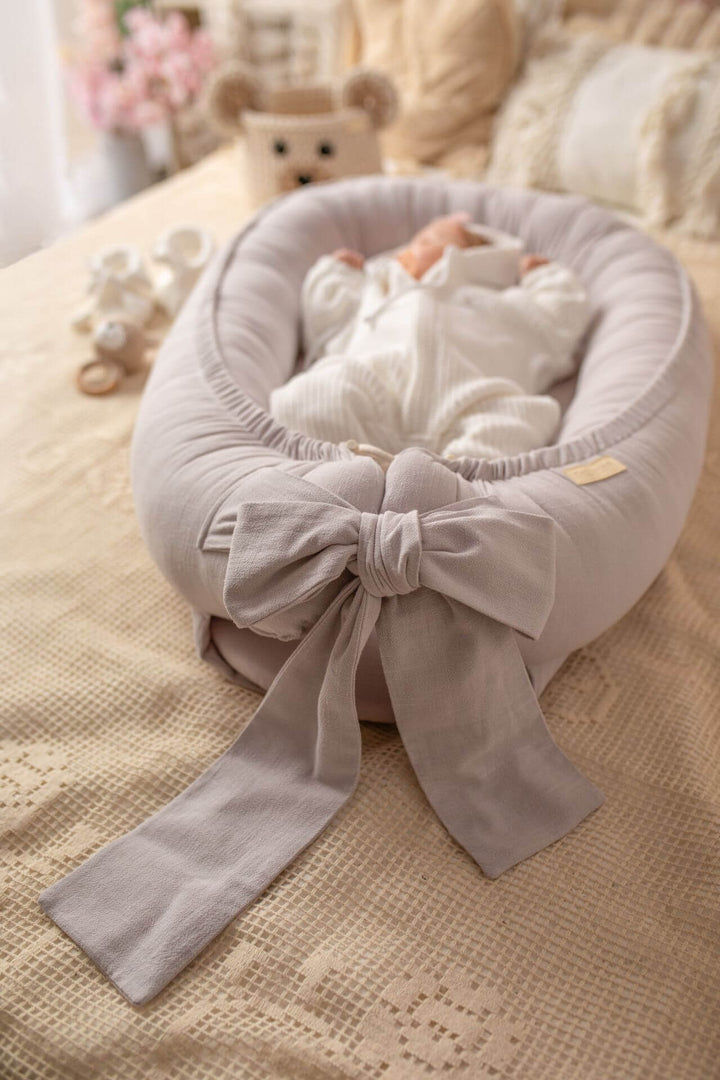 Nid de Bébé Fait Main en Lin Doux - Confort Optimal et Sécurité Nouveau-nés 1