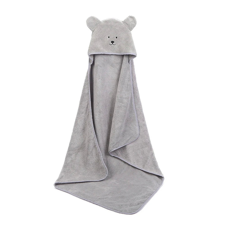 Poncho de Bain Bébé Ultra Doux avec Capuche Brodée - Séchage Rapide, 90x90 cm 8