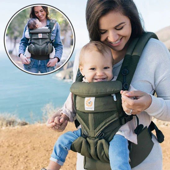 Porte-Bébé Ergonomique Léger Vert YUMI™ - Confort Optimal et Liberté de Mouvement 3