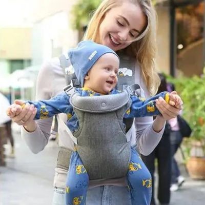 Porte-Bébé Physiologique 4 Positions Ergonomique en Coton et Polyester Doux 2