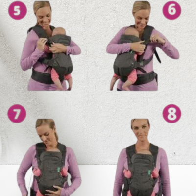 Porte-Bébé Physiologique 4 Positions Ergonomique en Coton et Polyester Doux 7