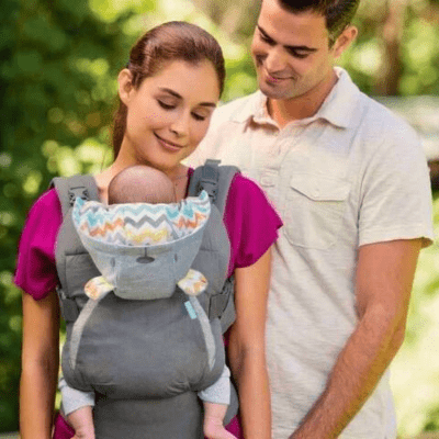 Porte-Bébé Polyvalent 2-en-1 - Confort en Coton Respirant pour Parents Actifs 0