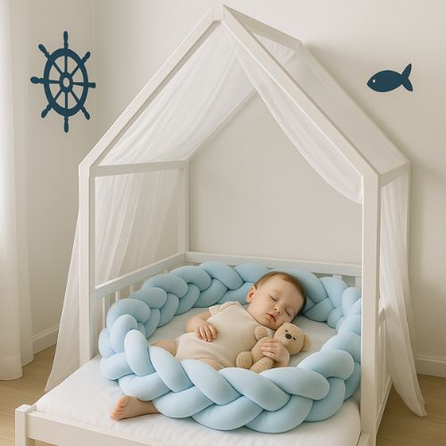 Tour De Lit Tressé Bebe Sécurisant En Coton Polyester - Nid Douillet Pour Enfant 1