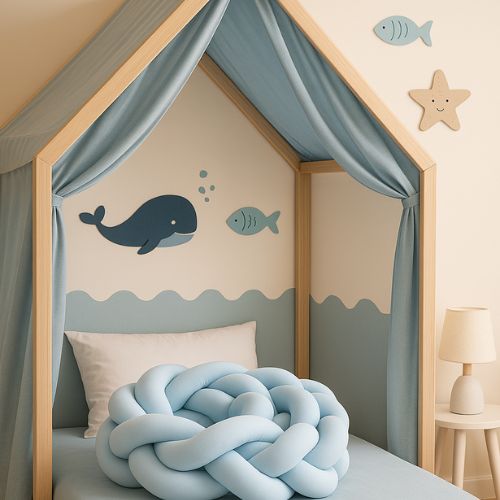 Tour De Lit Tressé Bebe Sécurisant En Coton Polyester - Nid Douillet Pour Enfant 2