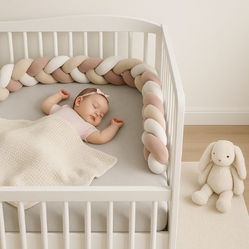 Tour de Lit Tressé Bébé - Cocon Douillet en Coton 100% pour Confort et Sécurité 1