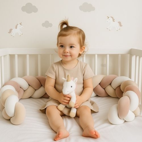 Tour de Lit Tressé Bébé - Cocon Douillet en Coton 100% pour Confort et Sécurité 3