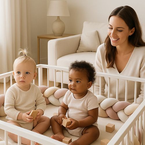 Tour de Lit Tressé Bébé - Cocon Douillet en Coton 100% pour Confort et Sécurité 4