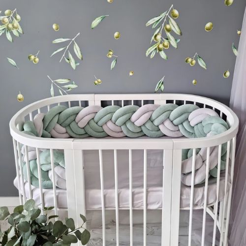 Tresse De Lit Bébé 20 cm En Coton Hypoallergénique - Tour De Lit Tressé Confortable 2