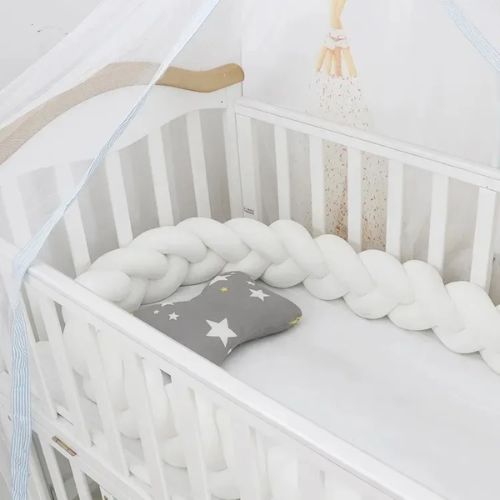 Tresse De Lit Bébé En Coton 100% - Tour De Lit Tressé Confortable Et Sécurisé 0