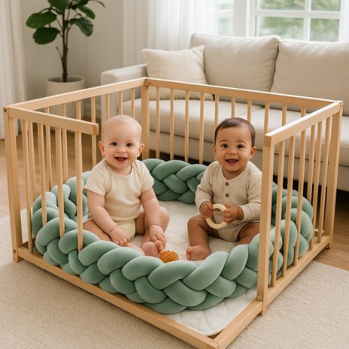 Tresse de Lit Bébé - Protection Douce et Sécurisante en Coton Hypoallergénique 1