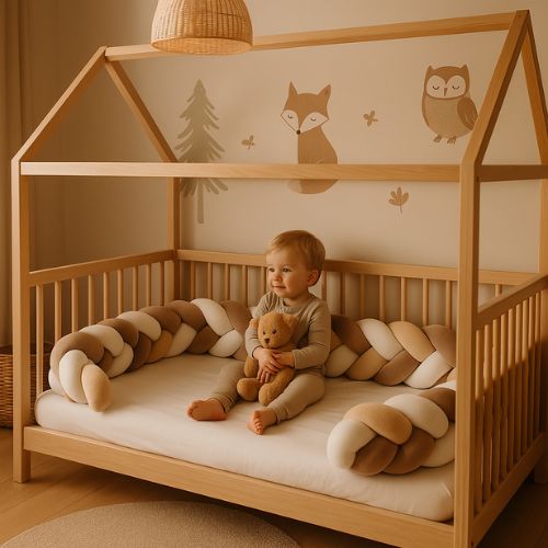 Tresse de Lit Bébé Évolutive en Coton - Tour de Lit Tressé Confort Sécurisant 1